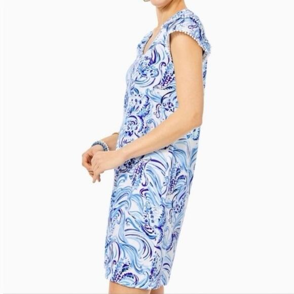 Lilly Pulitzer Bridgitte Cotton Shift Dress Resort White Don't Be Jelly XXS - Picture 4 of 16